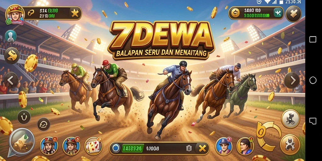 Tangkapan layar 7DEWA menunjukkan aksi balapan yang mendebarkan.
