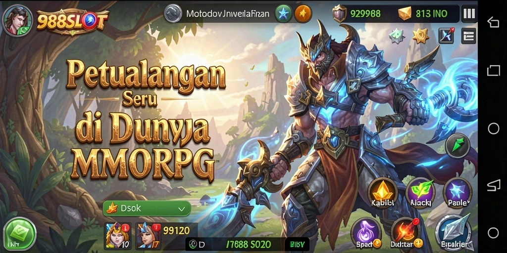 Gameplay seru di dunia fantasi 988SLOT dengan karakter yang berpetualang.