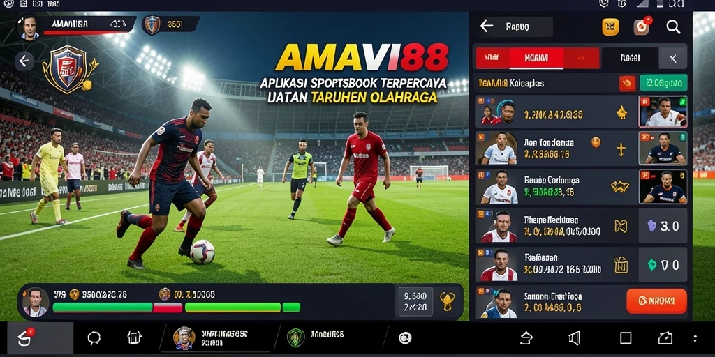 Tampilan gameplay AMAVI88 yang menampilkan taruhan olahraga secara langsung.