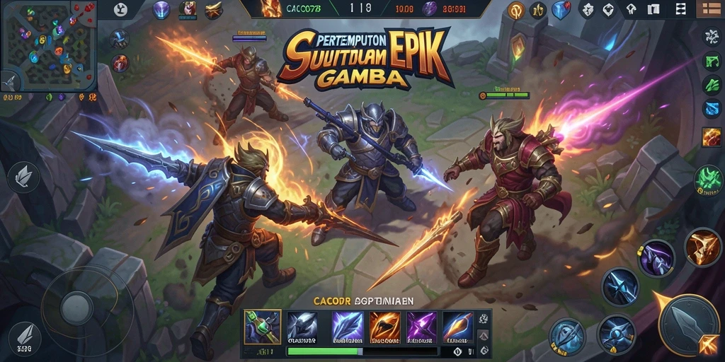 Tampilan seru pertarungan gameplay di CACOR78 dengan efek visual yang menakjubkan.