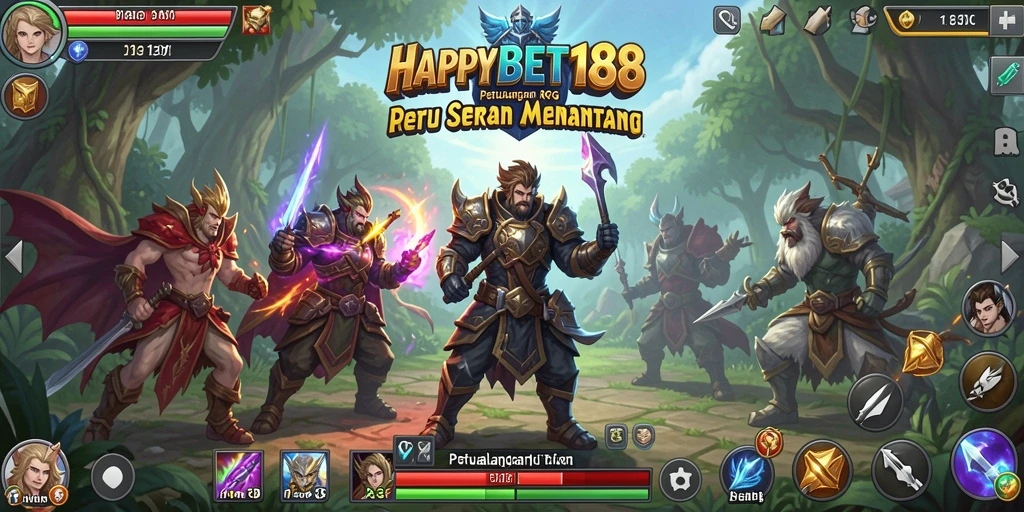 Screenshot gameplay <strong>HAPPYBET188</strong> menampilkan aksi petualangan RPG yang mendebarkan.