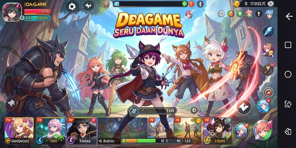 Screenshot IDAGAME menampilkan aksi seru karakter anime.