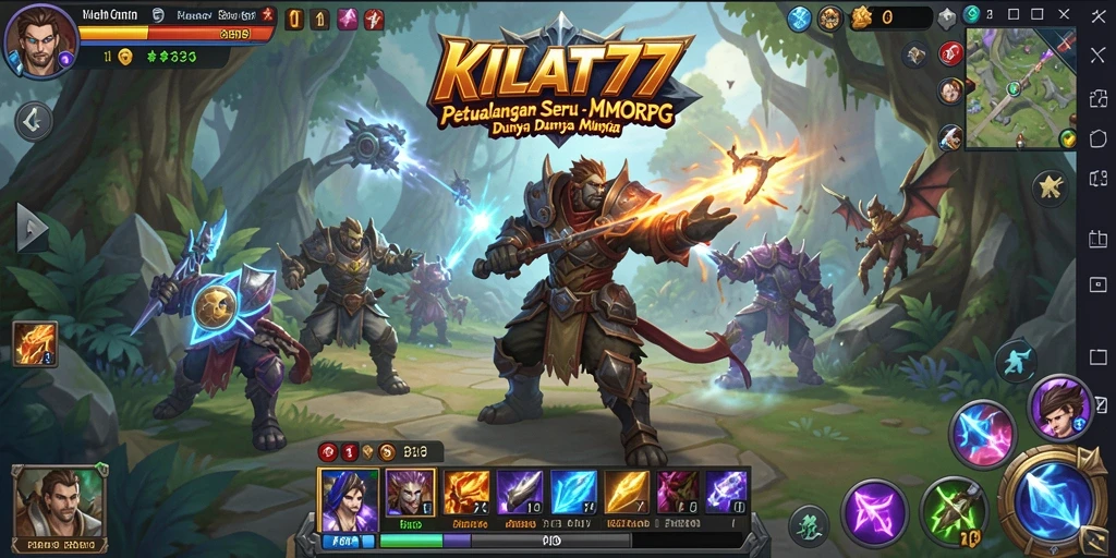 Tampilan screenshot KILAT77 menampilkan pertarungan seru dalam dunia MMORPG.