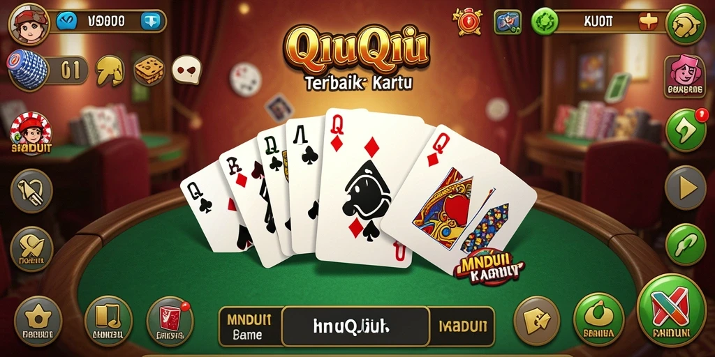 Tampilan gameplay seru saat bermain QiuQiu di MNDUIT.