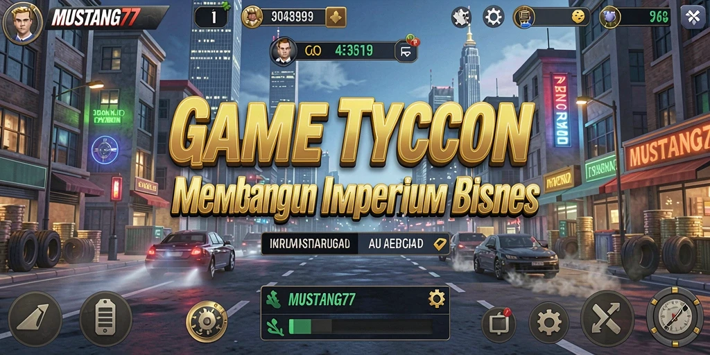 Screenshot gameplay MUSTANG77 menampilkan konsentrasi pada pengelolaan bisnis Tycoon.