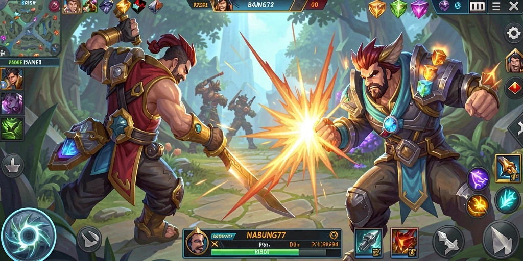 Tangkapan layar menampilkan aksi gameplay seru di NABUNG77.