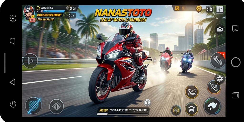 Tampilan balap motor yang mendebarkan di NANASTOTO.