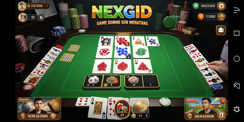 Tampilan utama gameplay NEXGID dengan pemain yang bersaing.