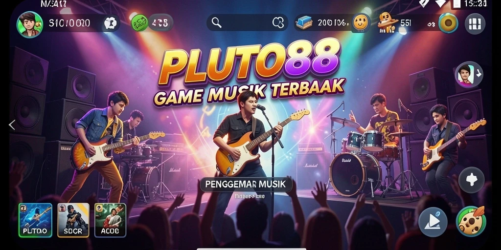 Tampilan gameplay PLUTO88 yang menarik dan interaktif dengan berbagai lagu.
