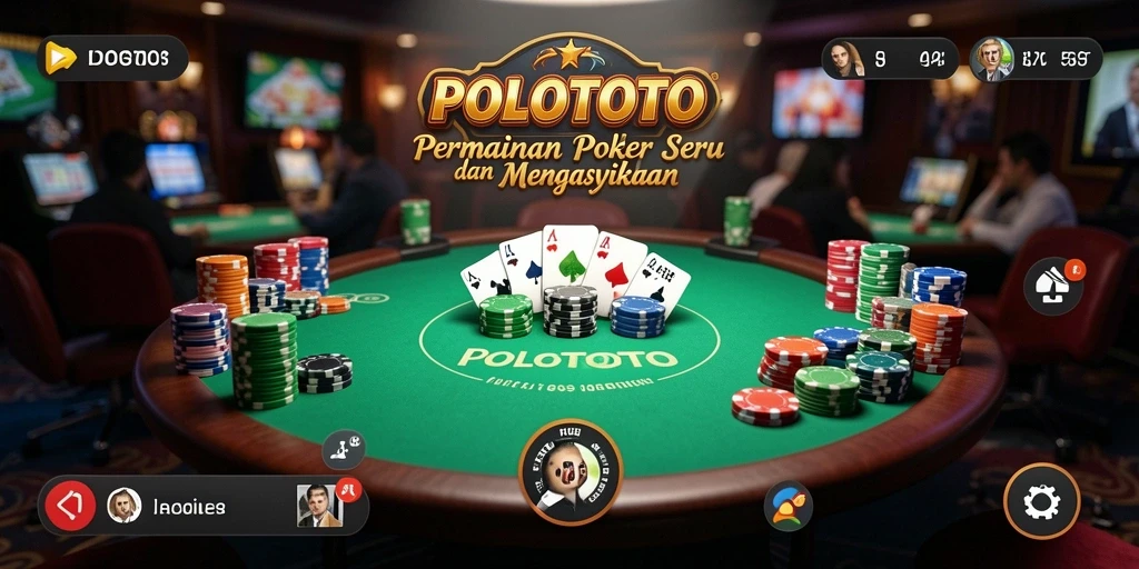 Tampilan gameplay seru di POLOTOTO dengan suasana poker nyata.