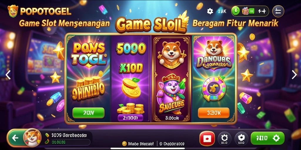 Screenshot utama menunjukkan gameplay Slot dengan grafis yang menarik.