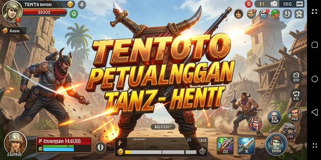 Screenshot TENTOTO menampilkan aksi pertempuran yang intens.