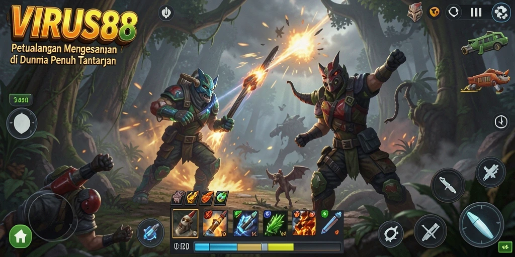 Tampilan gameplay seru dan menegangkan di VIRUS88.